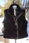 Black Dyed Sheared Mink with Natural Ranch Mink Reversible to Leather Vest